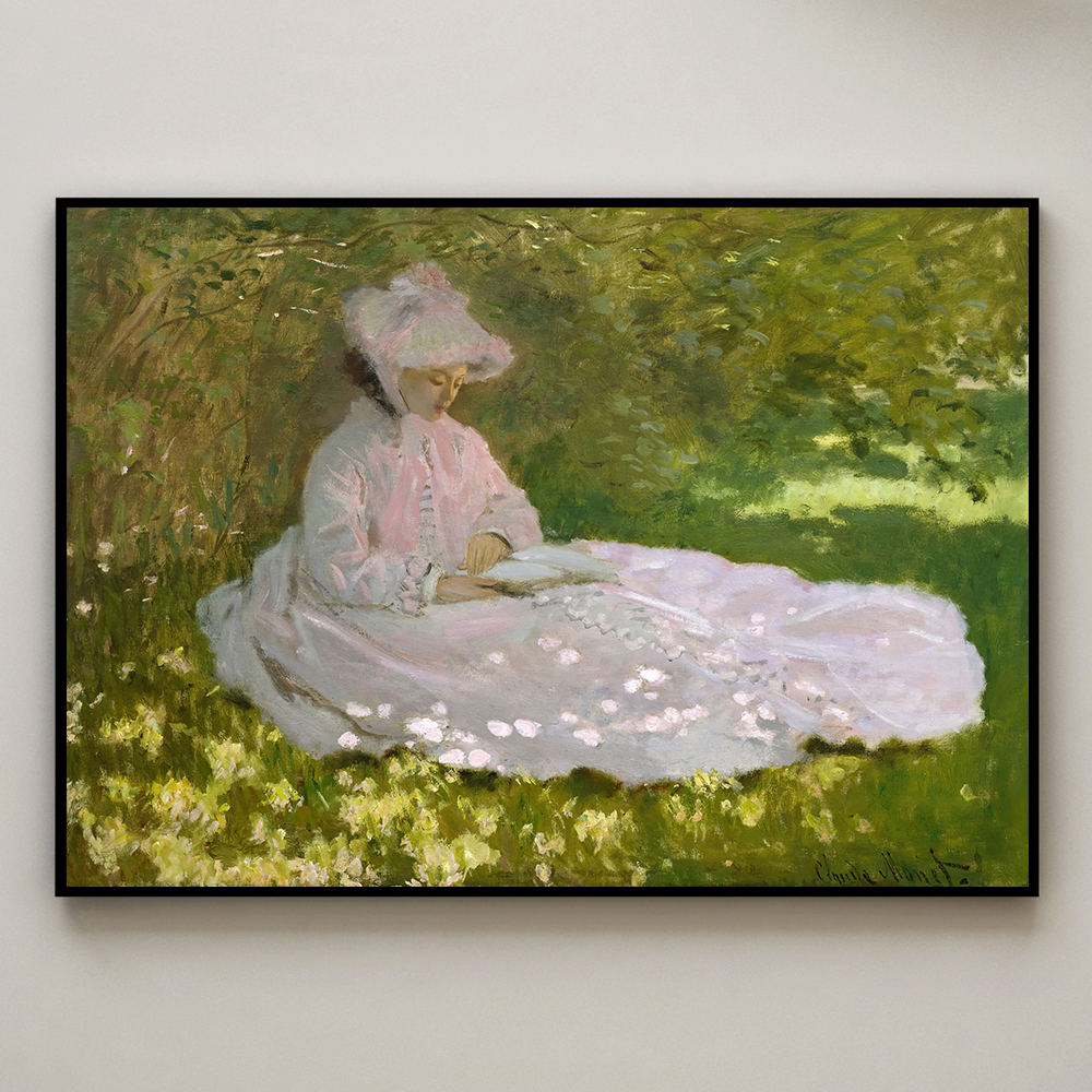 클로드 모네 인테리어 그림 액자 포스터 명화 Springtime 1872 - 상세 이미지 3