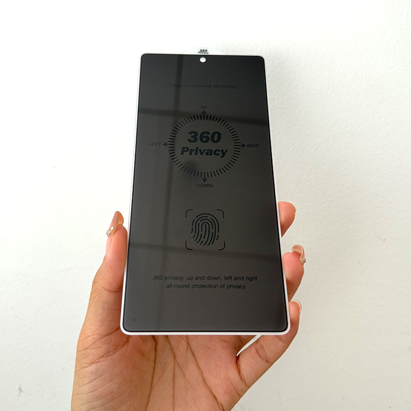 사생활보호 강화유리 보호필름 지문인식 투명 9H 360도 프라이버시 갤럭시S25 울트라, 1매입 이미지 8