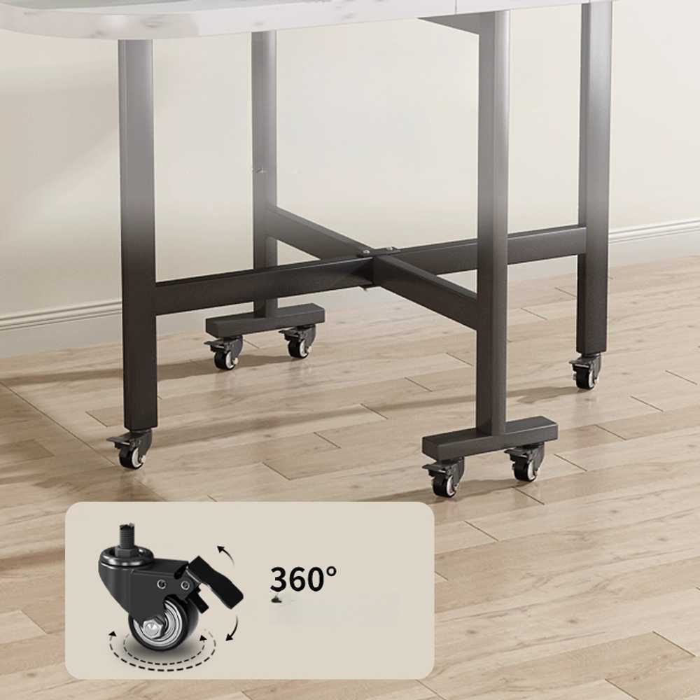 폴딩 식탁 접이식 주방 테이블 소형 아파트용 콘솔 원목 120x80cm 이미지 6
