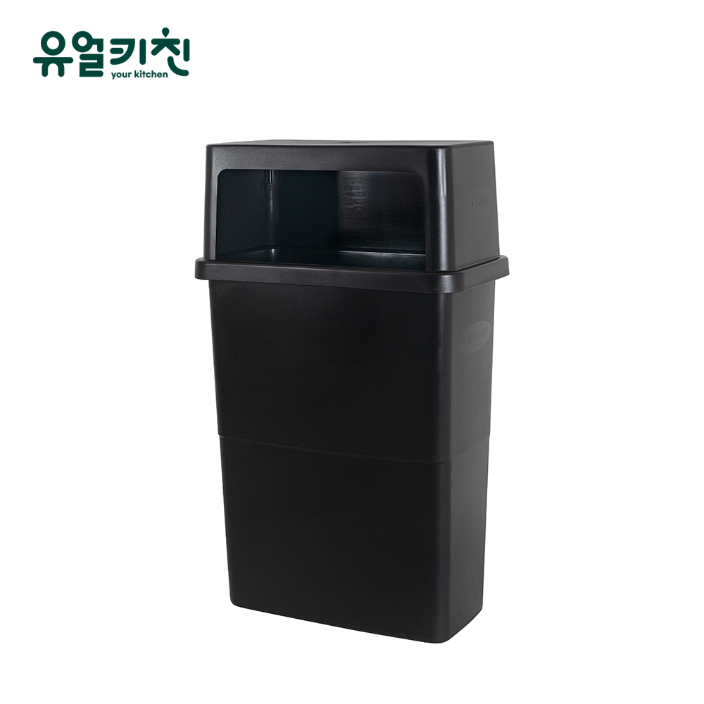 SKCAMEL 카페 휴지통 업소용 쓰레기통 슬림 블랙 90L C형 - 상품 이미지