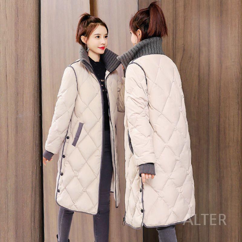 여자 가을 겨울 패딩 점퍼 루즈핏 코트 롱 블랙 빅사이즈 - 상품 이미지