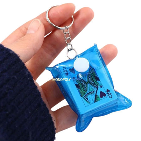 모노폴리 포커 카드 열쇠고리 키홀더 홀덤 휴대용 세븐 원 칩