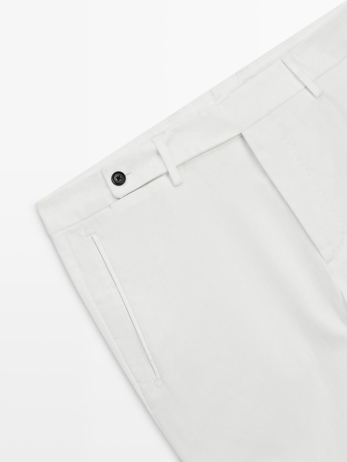 마시모두띠 코튼 혼방 트윌 슬랙스 팬츠 3553/539 OFF WHITE 이미지 8