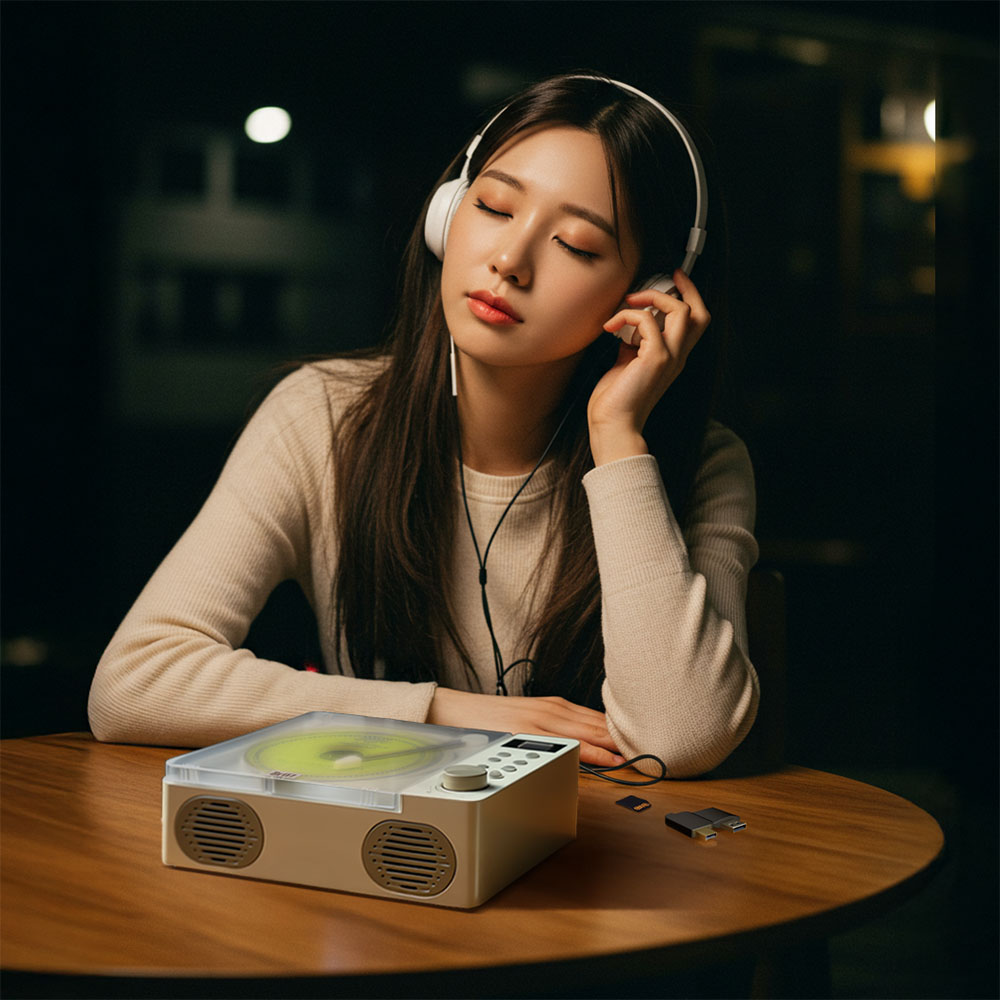 브리츠 BZ-YM10 아이보리 포터블 CD플레이어 라디오 블루투스 스피커 출력 2.4W - 상세 이미지 4