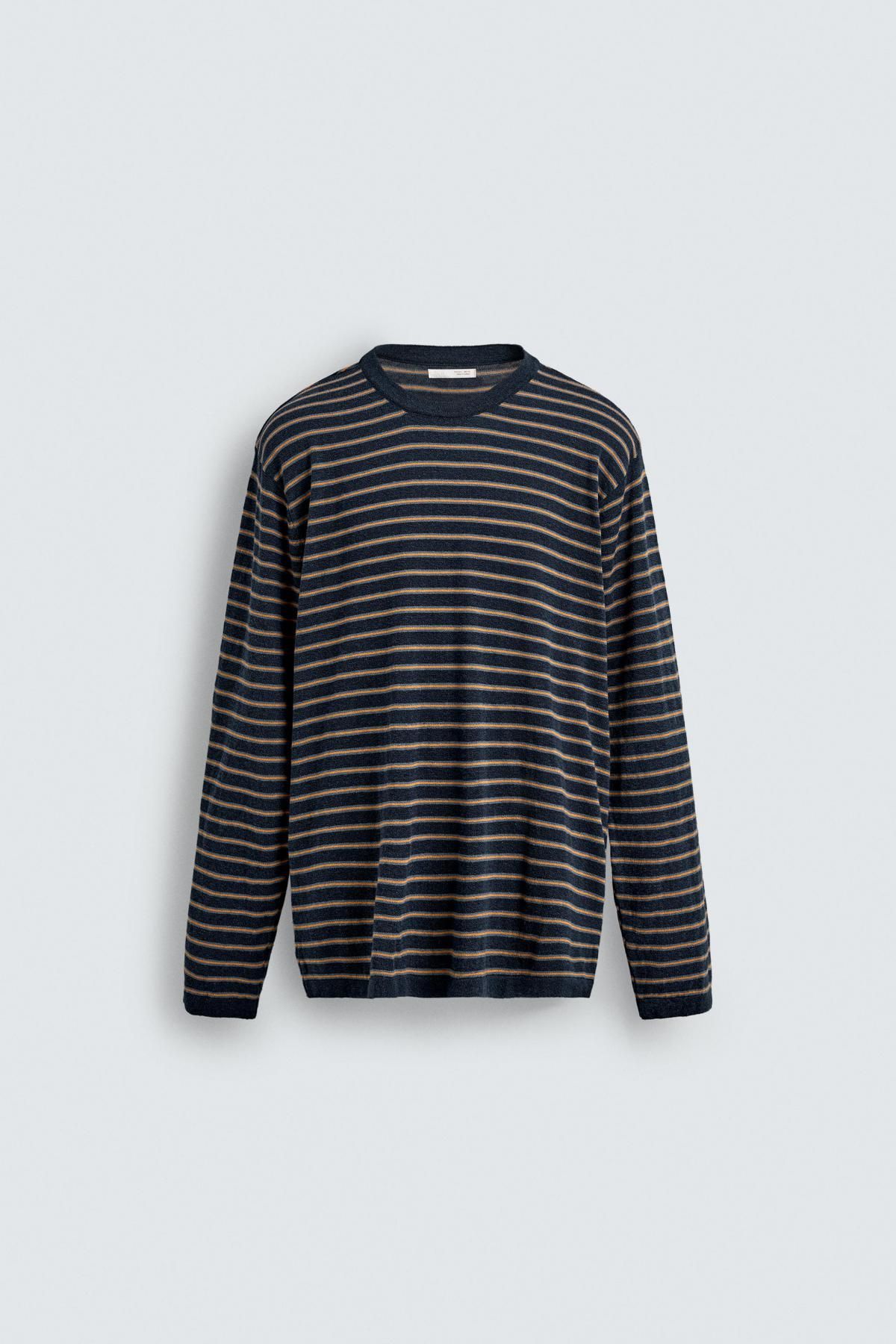 자라 스트라이프 라운드 니트 스웨터 3166/317 STRIPED - 상품 이미지