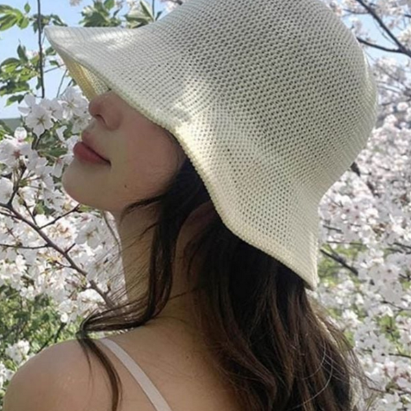 와이드챙 여자 벙거지 모자 데일리 여름 벙거지 모자 바캉스 - 상품 이미지