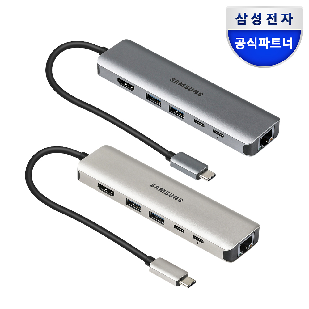 삼성전자 삼성 6in1 C타입 USB 멀티 허브 SL-MH1061C 골드 HDMI 8K 30Hz PD100W 노트북 갤럭시북 갤럭시탭 호환 제품 이미지