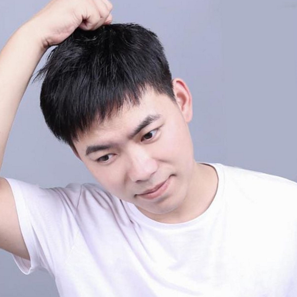 인모 남성용 가발 정수리 남자 부분 가발 패션 - 상품 이미지