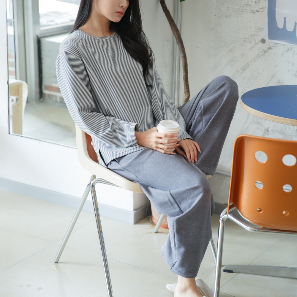한나라 남여 기모잠옷 빅사이즈 파자마상하세트 겨울 홈웨어 커플 수면 잠옷세트 - 상세 이미지 4