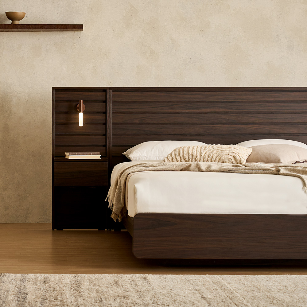 장인가구 글랜 몰딩 E0 호텔 평상형 퀸 침대 프레임 신혼부부 일반형 Q