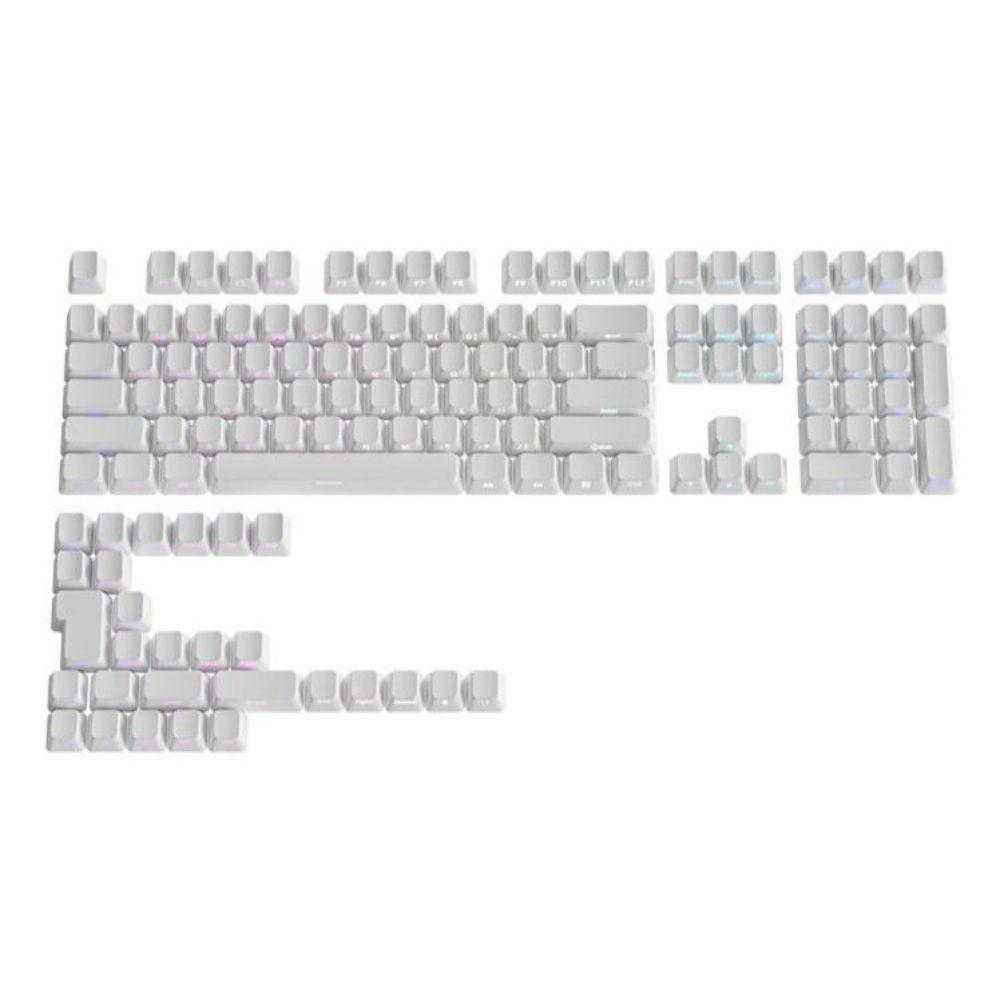 화이트 키캡 PBT 키보드 130키 조약돌 여유 기계식 화이트 130키 - 상품 이미지