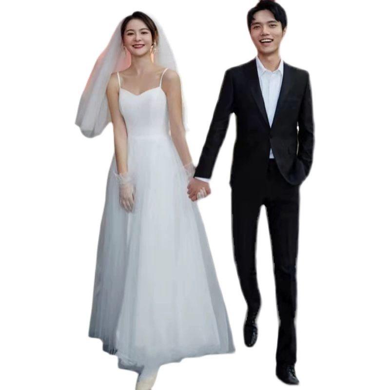 셀프웨딩드레스 신혼여행 스냅 촬영 원피스 화이트 S - 상세 이미지 5