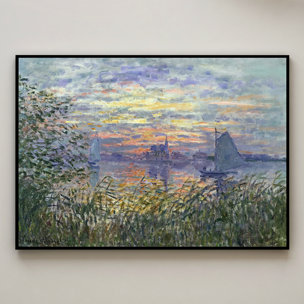 클로드 모네 인테리어 그림 액자 포스터 명화 Sunset 1880 - 상세 이미지 3