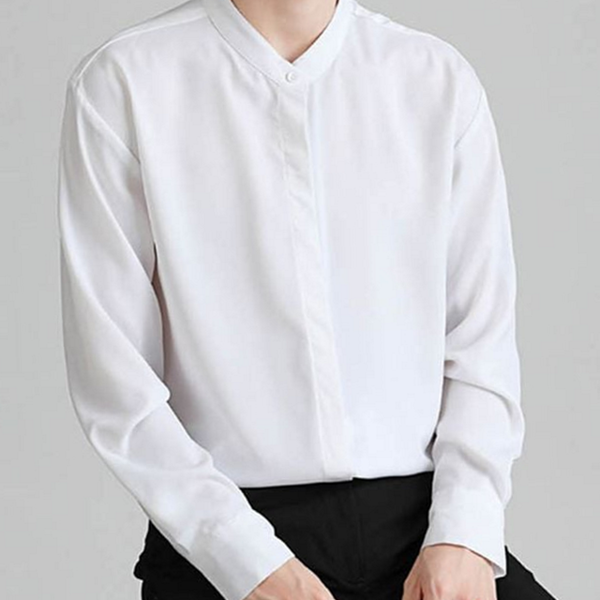 기본 남자 차이나 셔츠 캐주얼 차이나 넥 셔츠 데일리 - 상품 이미지