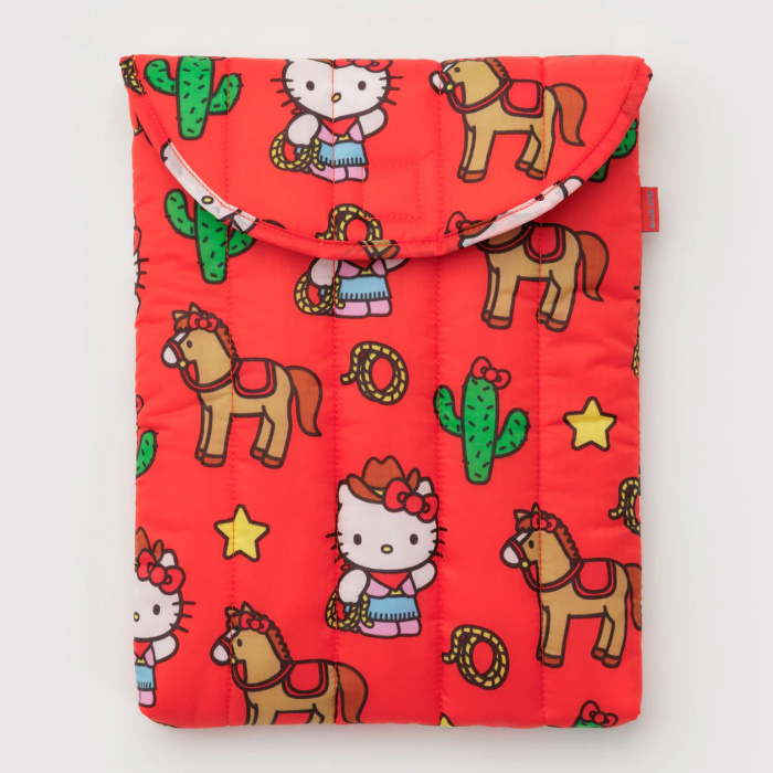 BAGGU 바쿠 퍼피 랩탑 13인치 노트북 케이스 패딩 충격 보호 Hello Kitty Western - 메인 이미지