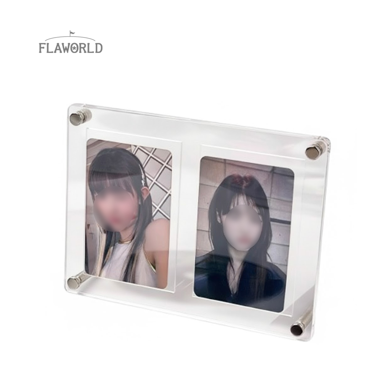 스탠딩 투명 2칸 포카액자 - 포토카드 아크릴 장식 탑꾸 꾸미기 - 메인 이미지
