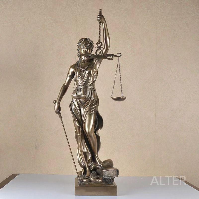 정의여신상 모형 조각상 사무실 장식 청동 법 변호사 정의의 여신 40cm (원형 바닥) - 상세 이미지 3