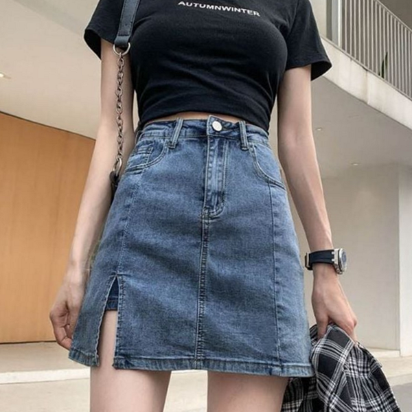 데일리 속바지 치마 청치마 데님 속바지 여성 미니 - 상품 이미지