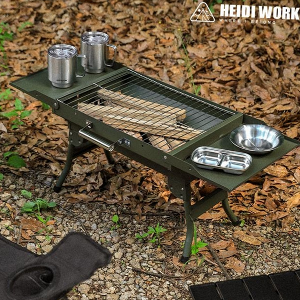 휴대용 캠핑 화로대 대형 접이식 화로대 숯불 그릴