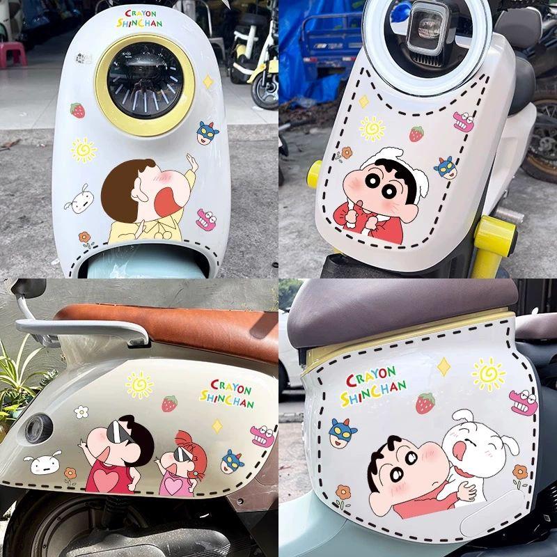 짱구 스티커 오토바이 자동차 데코 범퍼 코너 스크래치 흠집 커버 장식 인테리어 크레용 신짱 화이트 스티치 10개입 - 상품 이미지