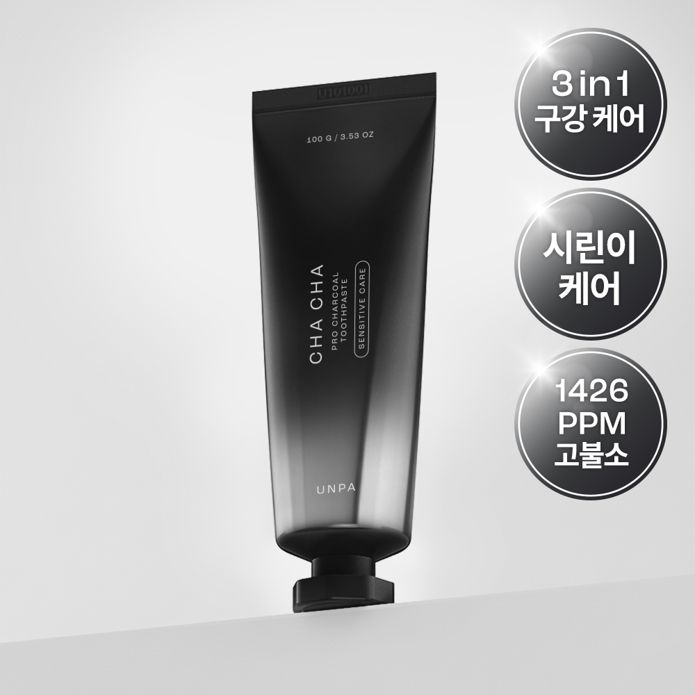 [네이버 단독/현대백화점 동일상품] 언파 차차 프로 시린이케어 차콜치약 100g, 10개 이미지 6