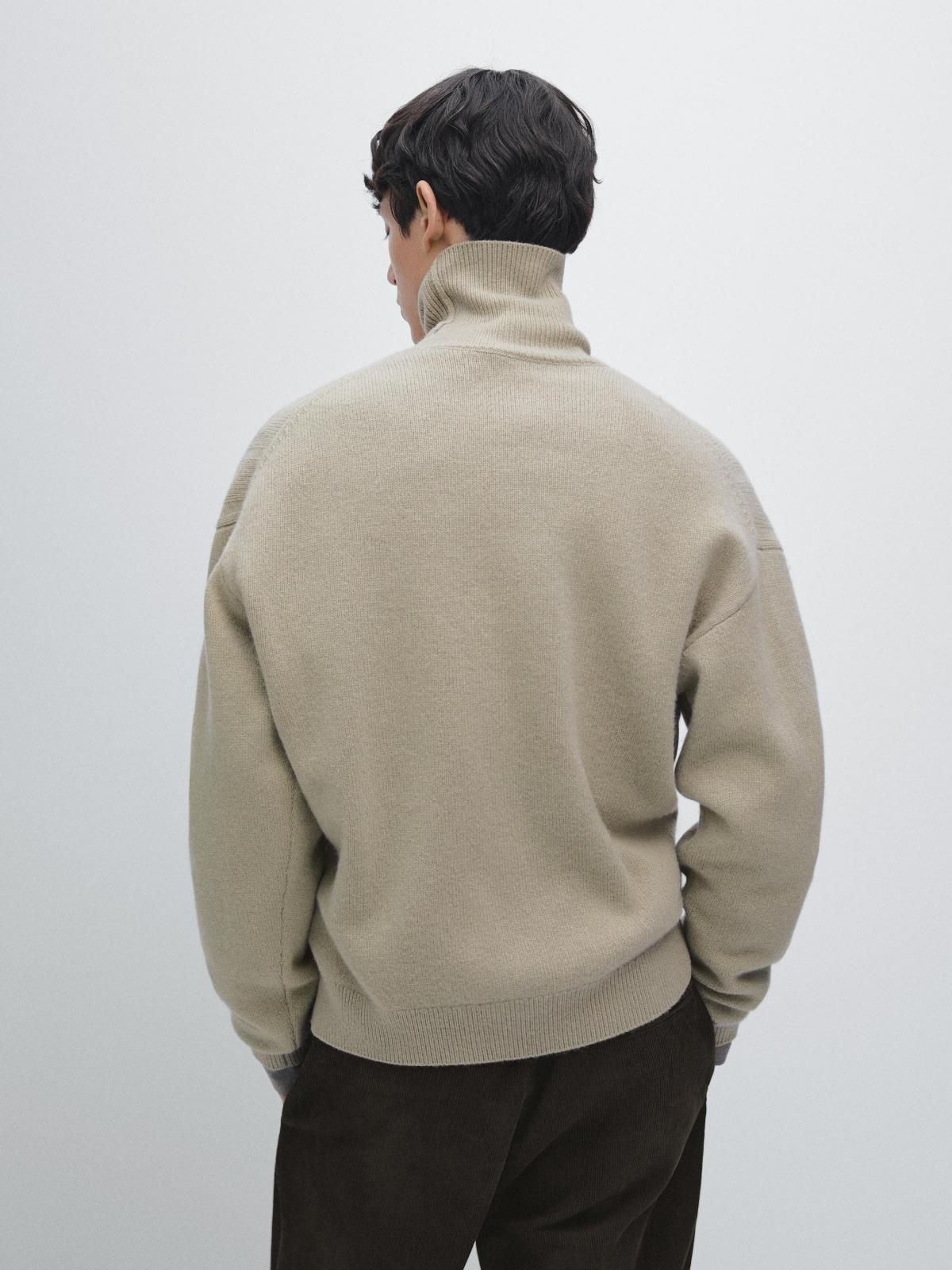 마시모두띠 울블렌드 터틀넥 케이블 니트 스웨터 1152/233 BEIGE - 상세 이미지 4