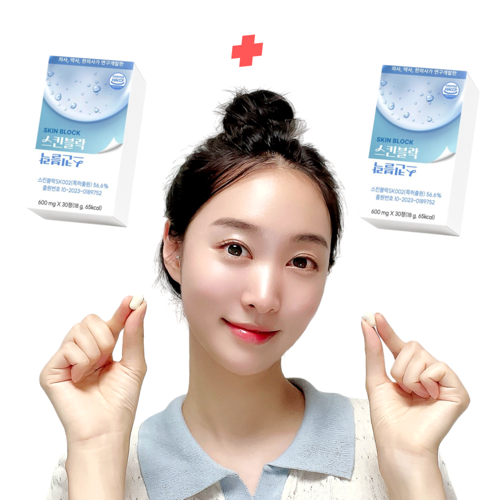 스킨블락 번들 유분 피부 루틴 정착 산뜻한 스킨 블락 고함량 특허원료 30정, 2개 - 상품 이미지