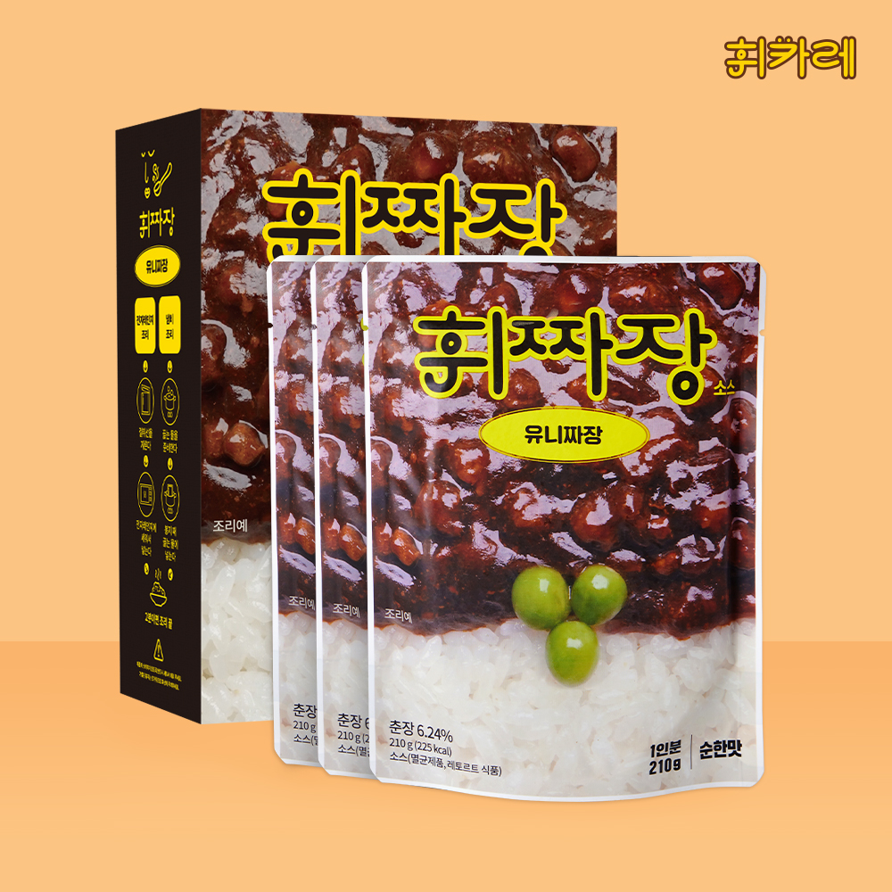 휘짜장 유니짜장 순한맛, 210g, 3개 - 상품 이미지