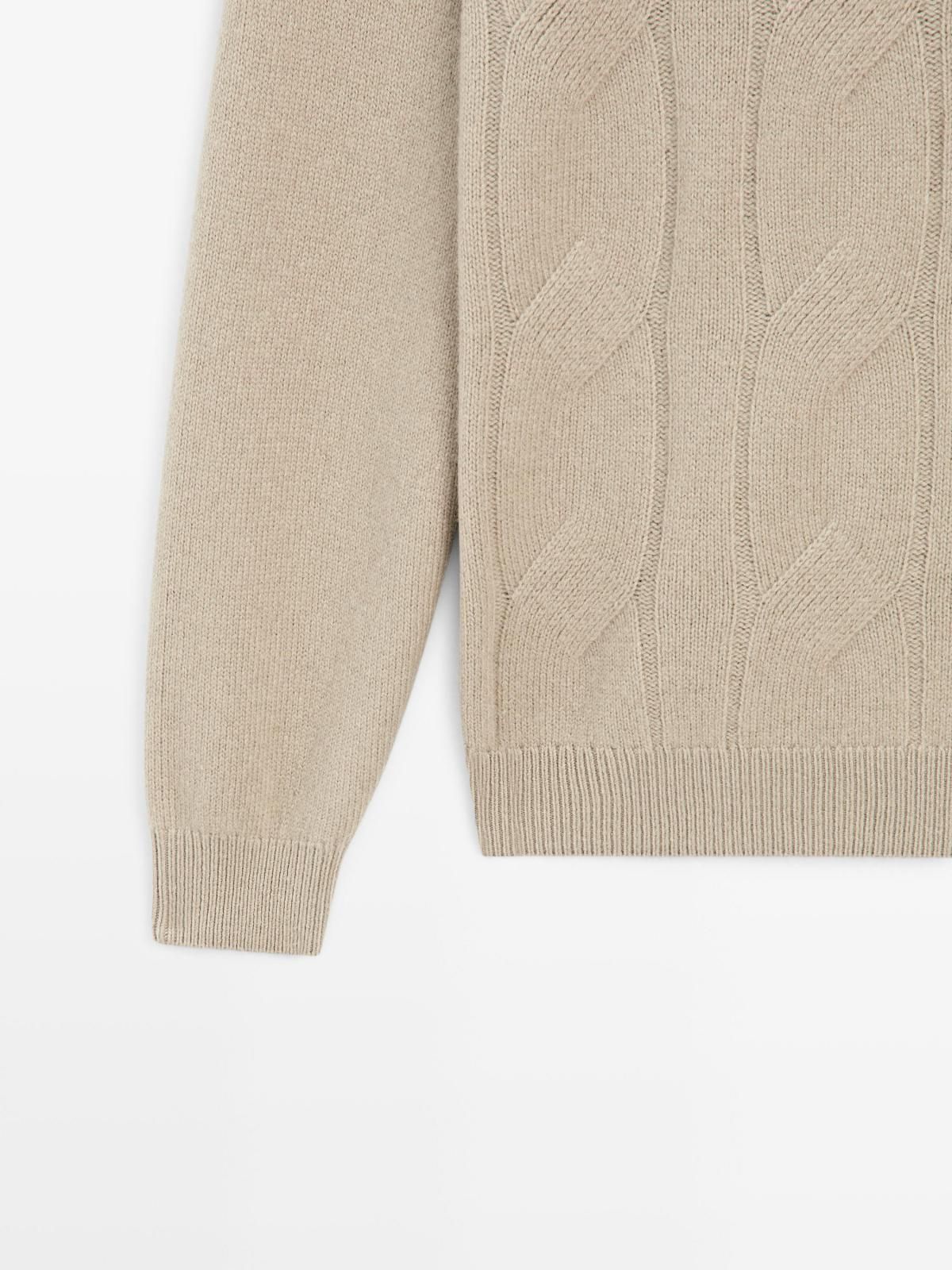 마시모두띠 울블렌드 터틀넥 케이블 니트 스웨터 1152/233 BEIGE 이미지 8