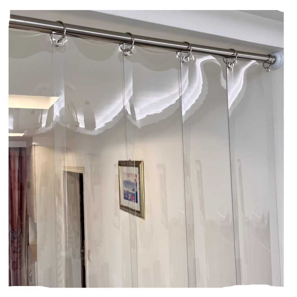 PVC 도어커튼 방풍 사무실 입구 파티션 냉기차단 현관 75x1.9m (5개) 흰색 1.6 - 상품 이미지