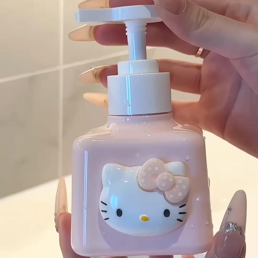 산리오 샴푸통 디스펜서 세제통 펌프통 샴푸통 리필통 헬로 키티 마이멜로디 헬로키티 병 - 상세 이미지 3