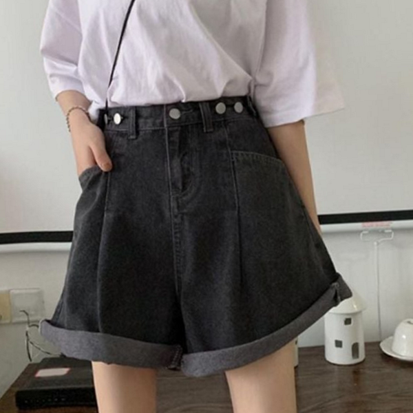 데일리 여성 와이드 반바지 빅사이즈 여자 와이드 팬츠 - 상품 이미지