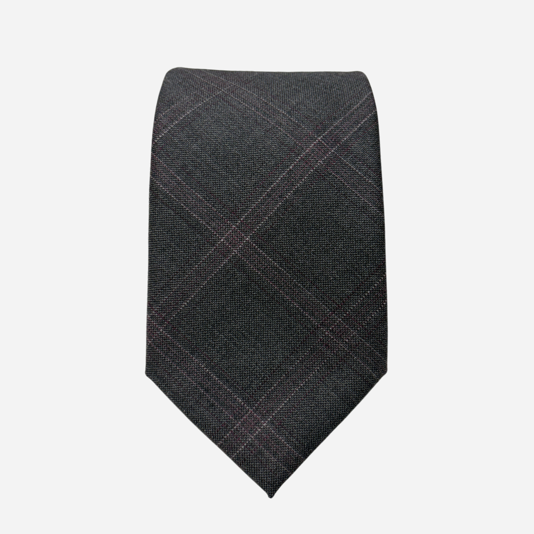 [해리슨테일러] 영국 SCABAL 스카발 핸드메이드 제작 넥타이 (charcoal purple soft windowpane check) - 상세 이미지 2