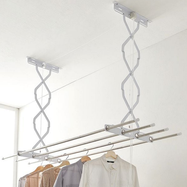 접이식 3단 빨래 건조대 이동식 스텐 빨래 건조대 125cm - 상품 이미지