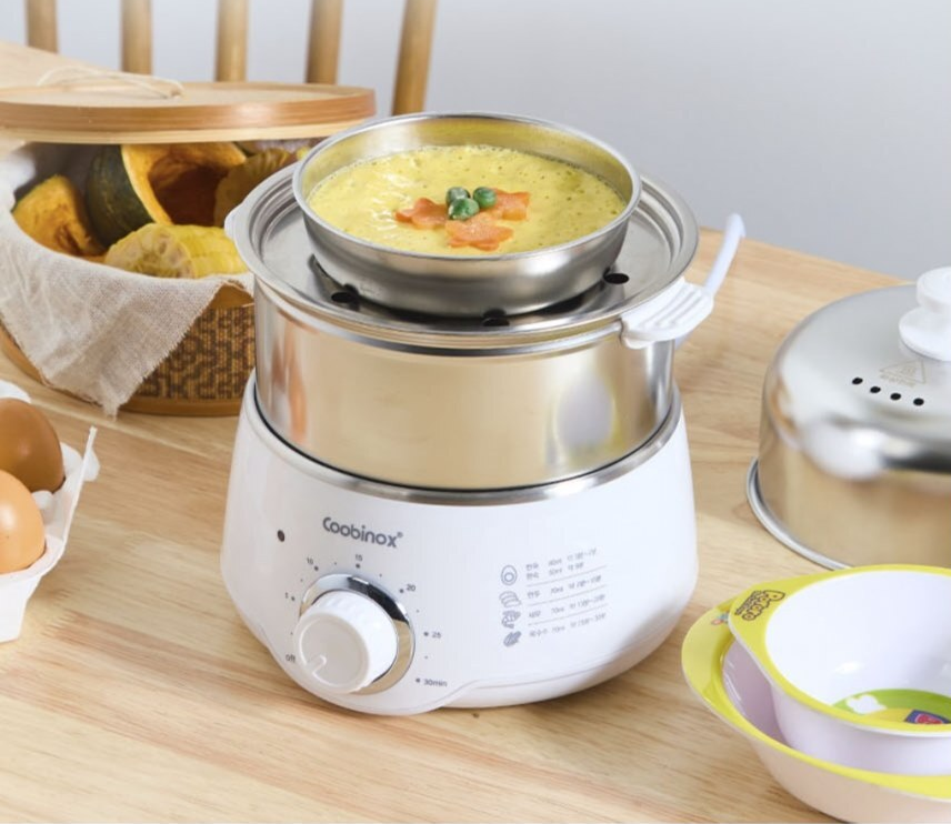 [Life모아] 304스텐 멀티 전기찜기 2단 알람형 미니쿠커