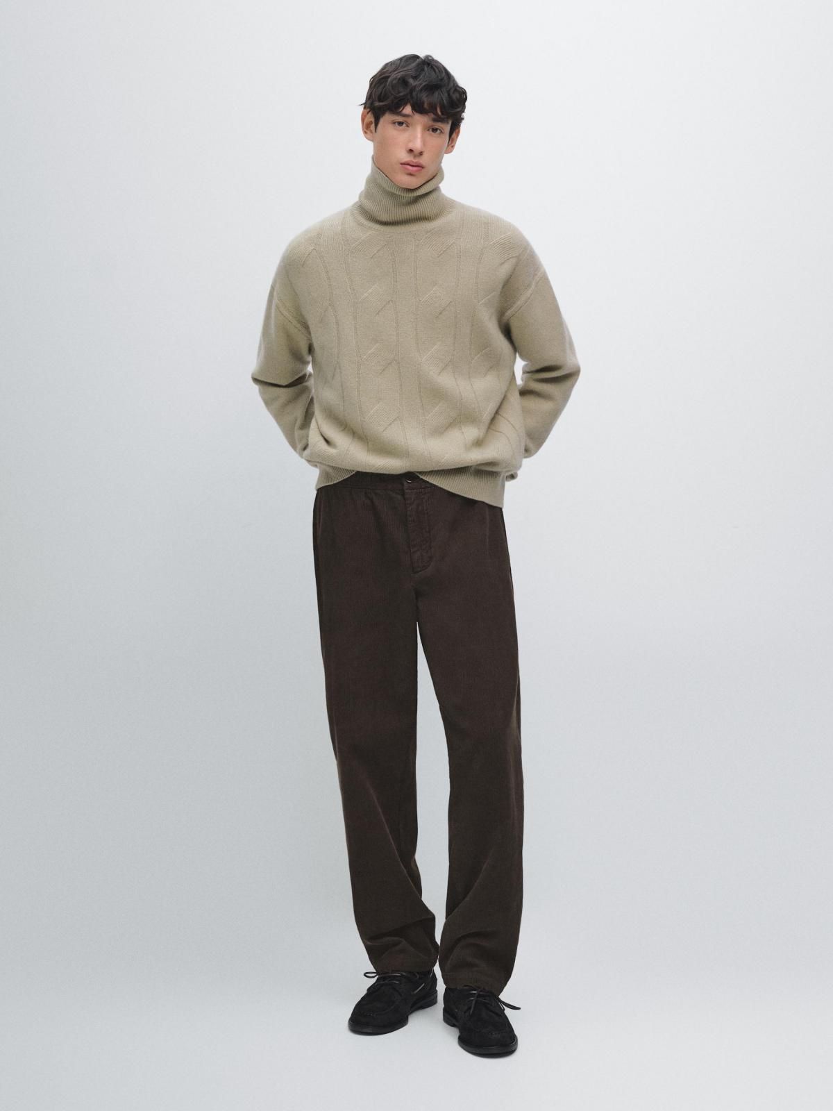 마시모두띠 울블렌드 터틀넥 케이블 니트 스웨터 1152/233 BEIGE - 상세 이미지 2
