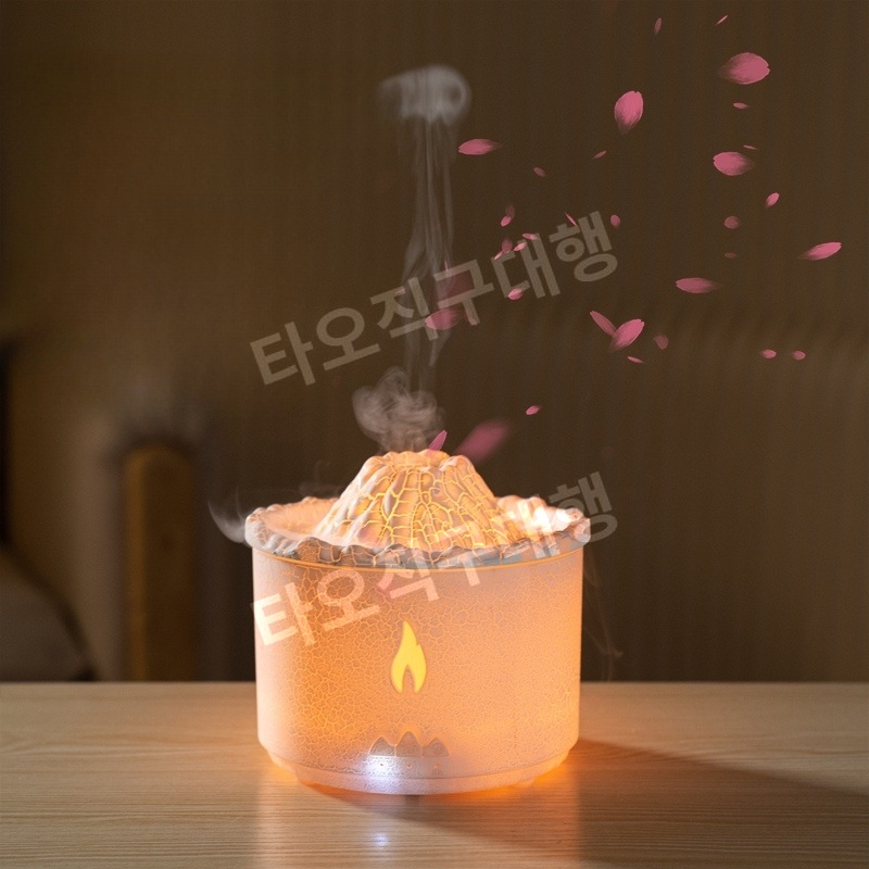 화산가습기 인테리어 사무실 미니 모닥불 무드등 탁상용 신기한 용암 가습기 캠핑 - 상품 이미지