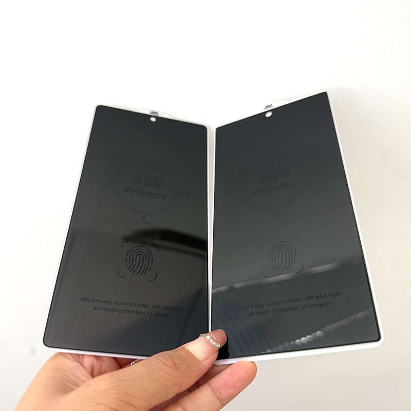 사생활보호 강화유리 보호필름 지문인식 투명 9H 360도 프라이버시 갤럭시S25 엣지, 1매입 이미지 8