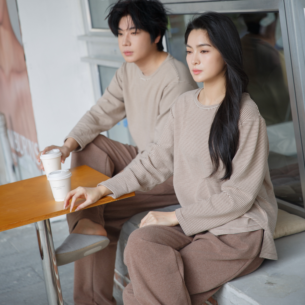 한나라 남여 기모잠옷 빅사이즈 파자마상하세트 겨울 홈웨어 커플 수면 잠옷세트 이미지 7