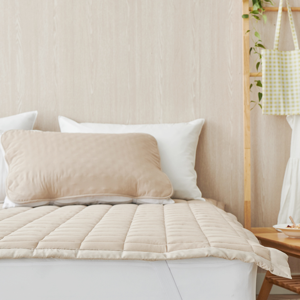 순수 모달 침대 패드 화학염료 없는 저자극 알러지케어 천연염색 무형광 매트리스 패드 SS