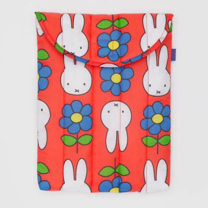 BAGGU 바쿠 퍼피 랩탑 13인치 노트북 케이스 패딩 충격 보호 Flower Miffy - 상품 이미지