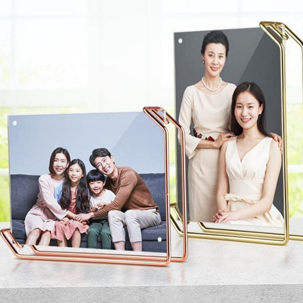 아크릴 탁상 액자 철제 메탈 액자 포토테이블 골드 - 상품 이미지