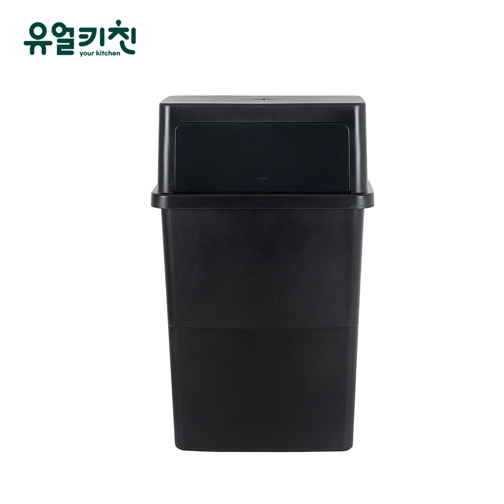 SKCAMEL 카페 휴지통 업소용 쓰레기통 슬림 블랙 90L D형 - 상품 이미지
