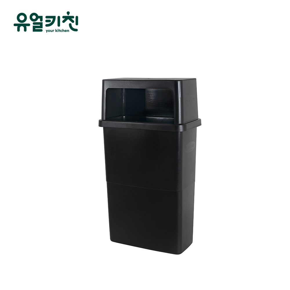 SKCAMEL 카페 휴지통 업소용 쓰레기통 슬림 블랙 50L C형 - 상품 이미지