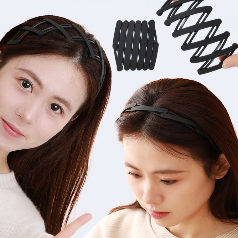 자바라 접이식 헤어밴드 머리띠 4가지활용 다용도 머리핀 헤어띠 - 상품 이미지