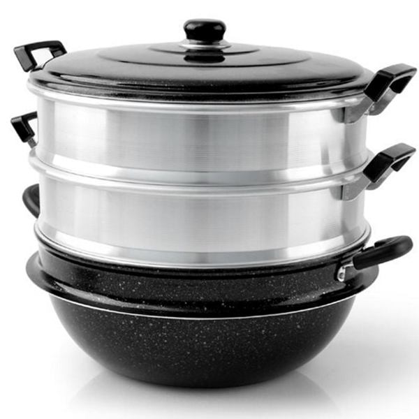 스테인리스 대용량 3단 찜솥 업소용 다용도 마블 찜솥 - 상품 이미지