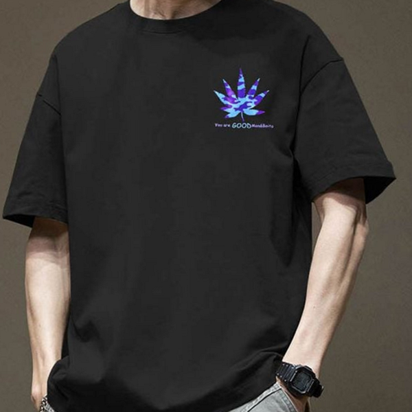 빅사이즈 남성 반팔 티셔츠 라운드 남성 오버핏 티셔츠 캐주얼 - 상품 이미지