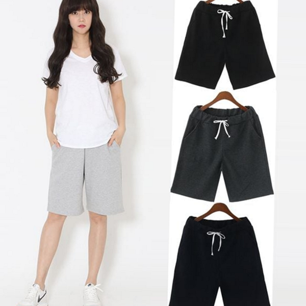 데일리반 여자 5부 바지 루즈핏 여성 와이드 바지 - 메인 이미지