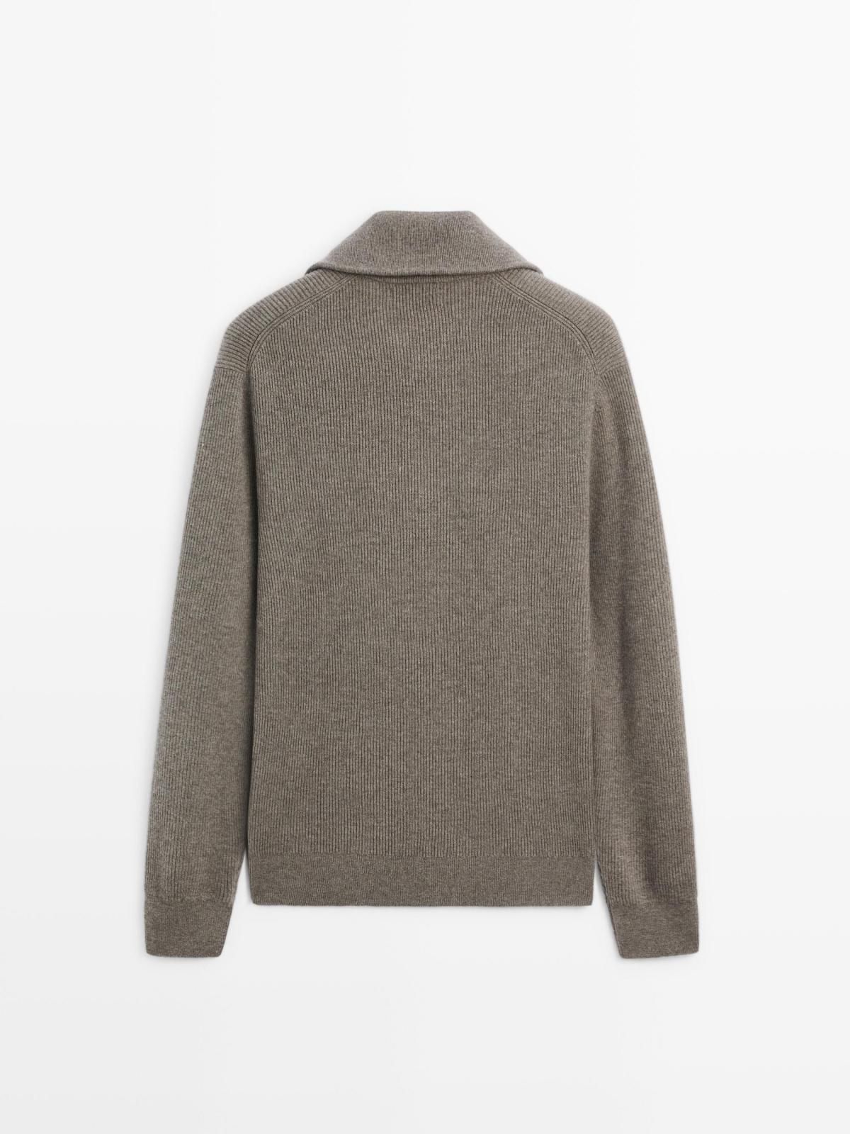 마시모두띠 프리미엄 하프집업 울 니트 스웨터 1088/238 DARK KHAKI 이미지 7