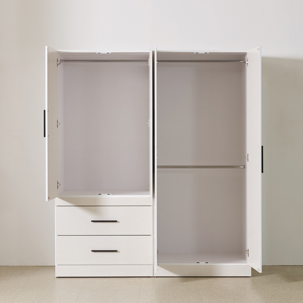 까사홈 모던앤코지 투서랍+거울+옷장 세트 1620